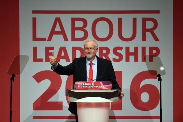 PA

Jeremy Corbyn celebrates his victory