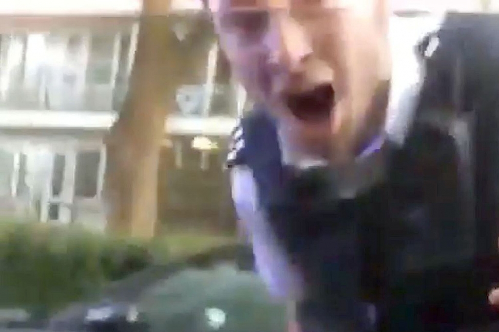 Shocking footage shows police officer smashing car windscreen