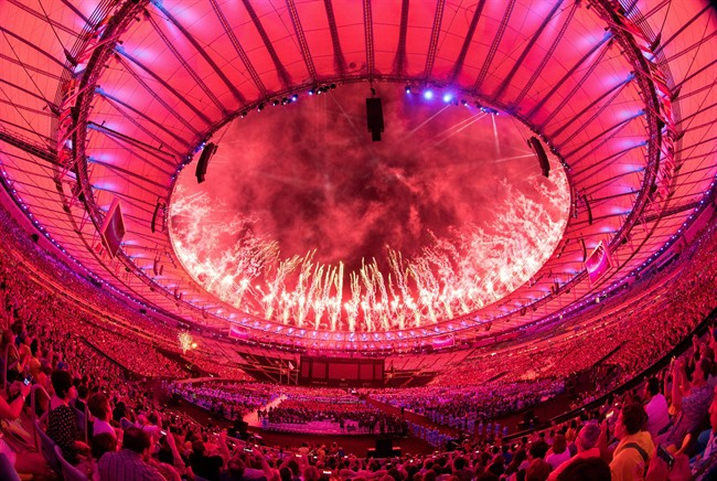 IOC fireworks are shown over the roof during the Closing Ceremony of the Rio 2016 Paralympic Games at the MaracanÃ£ Stadium in Rio de Janeiro Brazil, Sunday Sept. 18 2016