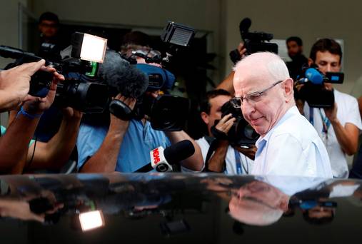 Pat Hickey leaves a police station in Rio de Janeiro after questioning. REUTERS  Ricardo Moraes