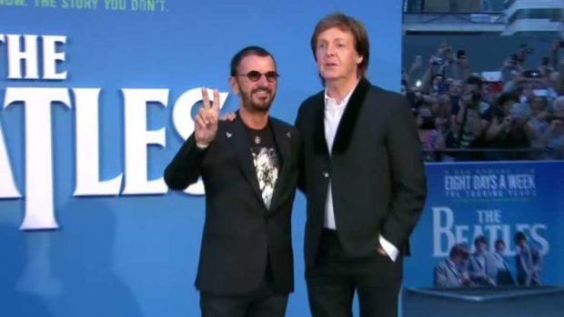 McCartney and Starr show up for premiere of Beatles film. Reuters