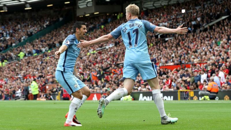 Manchester City beat United 2-1 in thrilling derby as De Bruyne stars