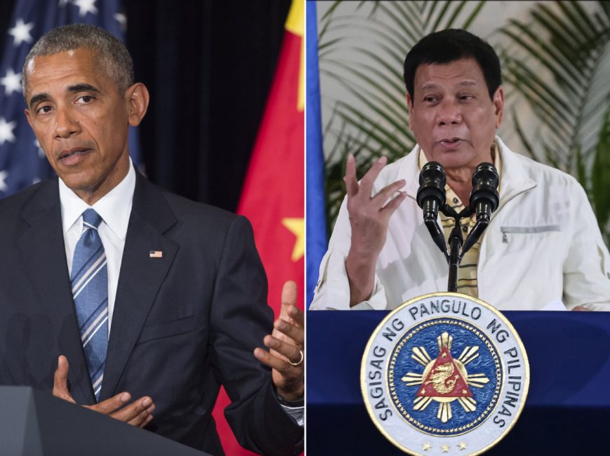 Duterte right threatened that if U.S. President Obama asked him about the killings he wouldn't respond well. “I am a president of a sovereign state and we have long ceased to be a colony. I do not have any master except the Filipino people nobo