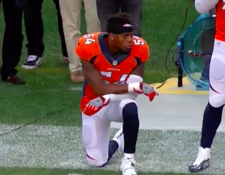 Broncos LB Brandon Marshall Joins Colin Kaepernick Kneels for National Anthem