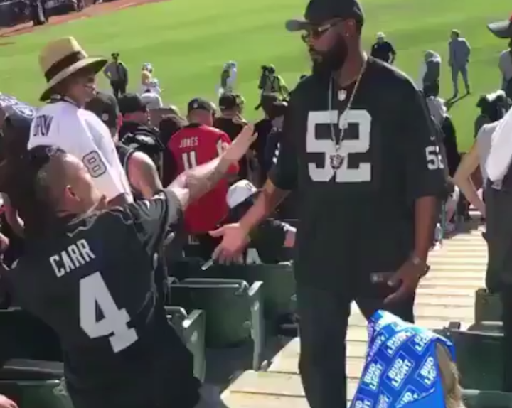 Raiders Fan Gets Knocked Out by 2 Other Raiders Fans