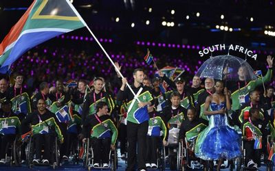 EXTRAVAGANZA Team South Africa’s athletes participate in the opening ceremony of the London 2012 Paralympic Games in the Olympic Stadium on Wednesday night