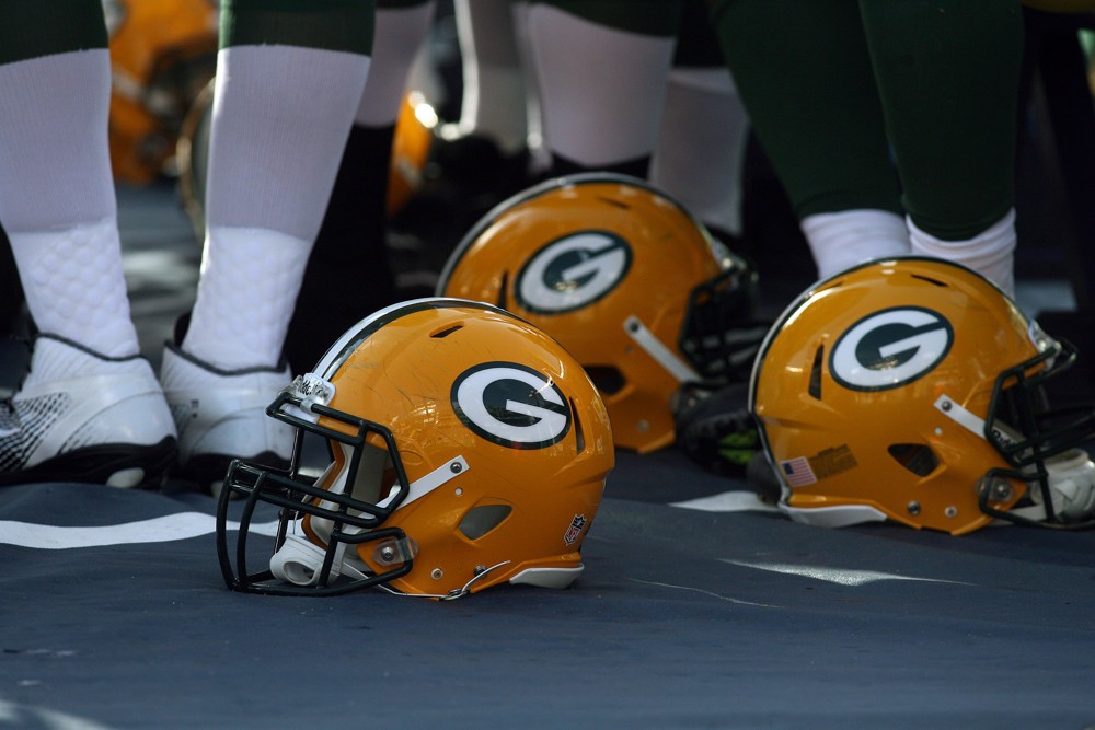 Packers helmets. The San Diego Chargers defeated the Green Bay Packers by the final score of 21-13 at Qualcomm Stadium in San Diego CA