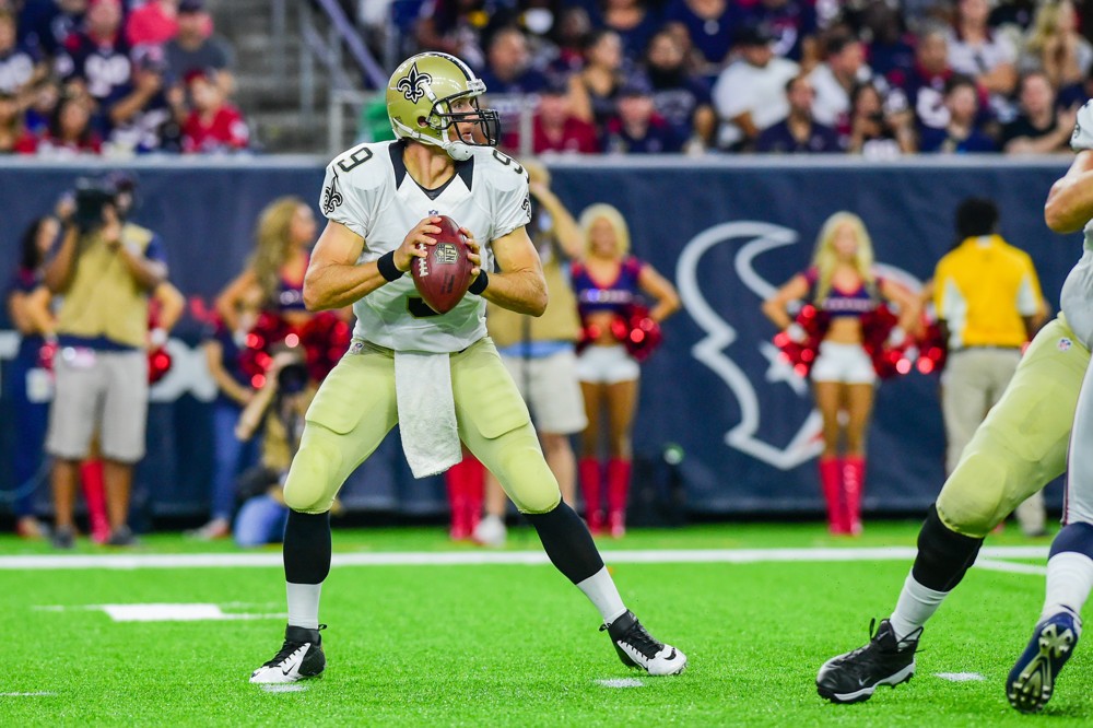 20 August 2016 New Orleans Saints quarterback Drew Brees during the preseason NFL game between the New Orleans Saints and the Houston Texans game at NRG Stadium Houston Texas