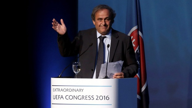 Former UEFA President Michel Platini was given a round of applause by delegates but not a standing ovation after his speech