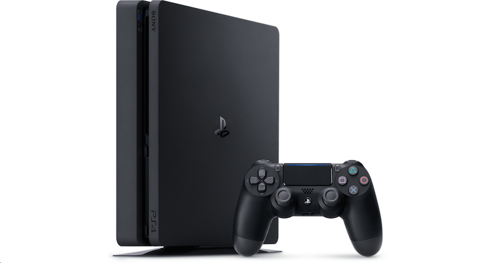 PlayStation 4 slim model with controller