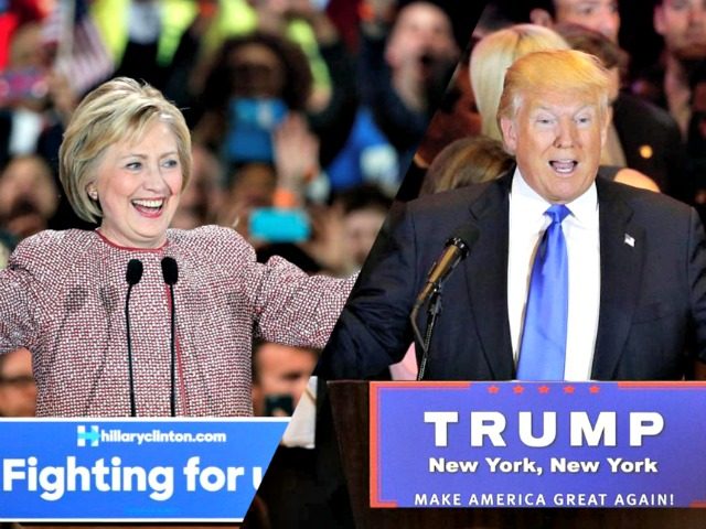 Clinton and Trump Campaigning AP