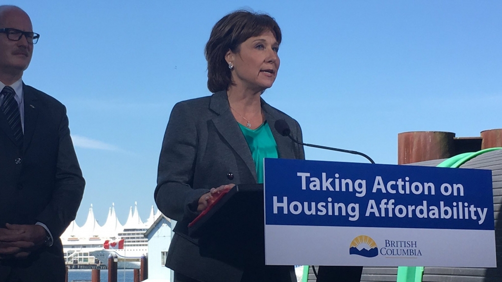 Premier Christy Clark speaking in Vancouver