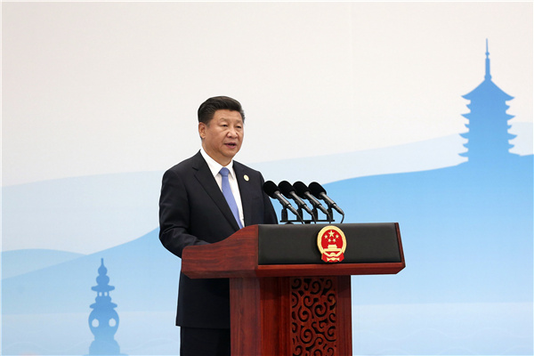 President Xi Jinping addresses the media on Monday after the G20 Summit ended in Hangzhou Zhejiang province. Feng Yongbin  China Daily