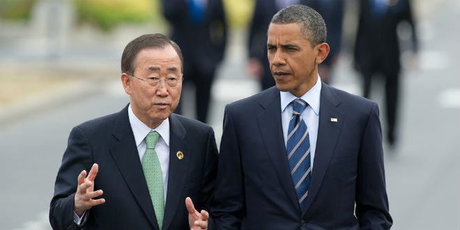 President of United State Barack Obama and Secretary General of the United Nations Ban Ki-Moon