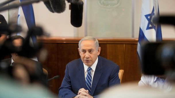 Prime Minister Benjamin Netanyahu attends a weekly cabinet meeting in Jerusalem