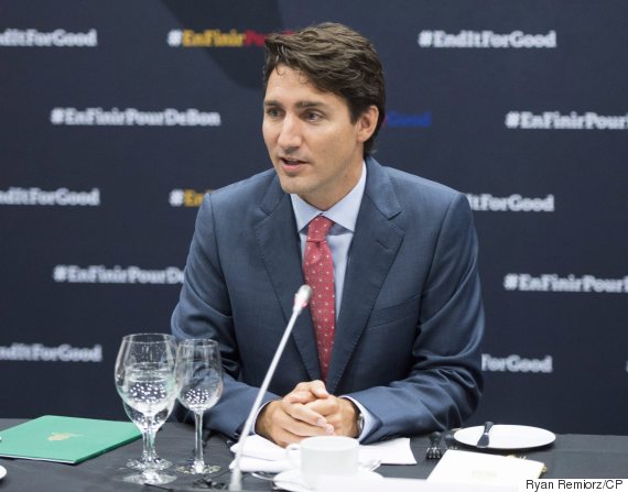 Prime Minister Justin Trudeau hosts a luncheon at the Global Fund conference on Sept. 16 2016 in Montreal