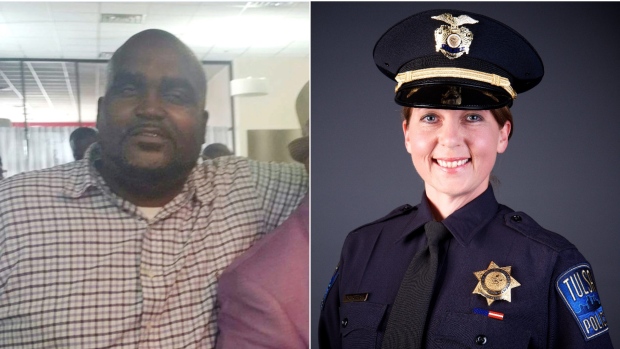 Prosecutors filed manslaughter charges against officer Betty Shelby right who shot and killed Terence Crutcher on Sept. 16