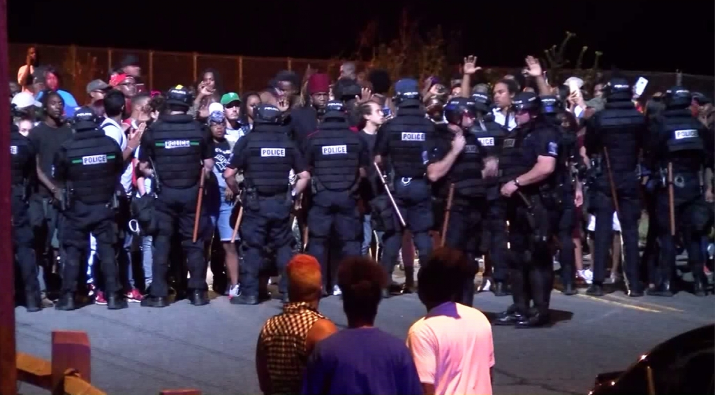 Protesters gather in Charlotte North Carolina on Sept. 20 2016