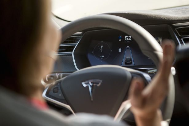 The Tesla Model S version 7.0 software update containing Autopilot features