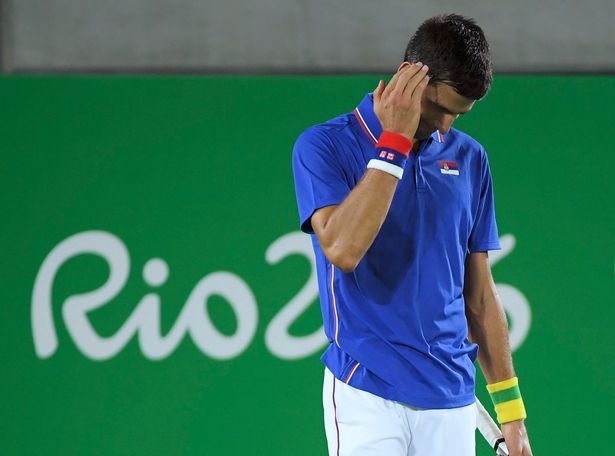 Novak Djokovic reacts