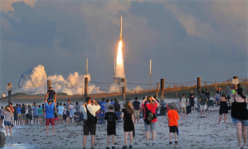 Hundreds of people pack the Canaveral National Seashore Thursday Sept. 8 2016 to witness the launch of the United Launch Alliance Atlas V rocket that sent OSIRIS-REx into space