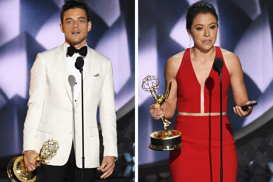 Rami Malek of Mr. Robot and Tatiana Maslany of Orphan Black were the winners for best drama acting