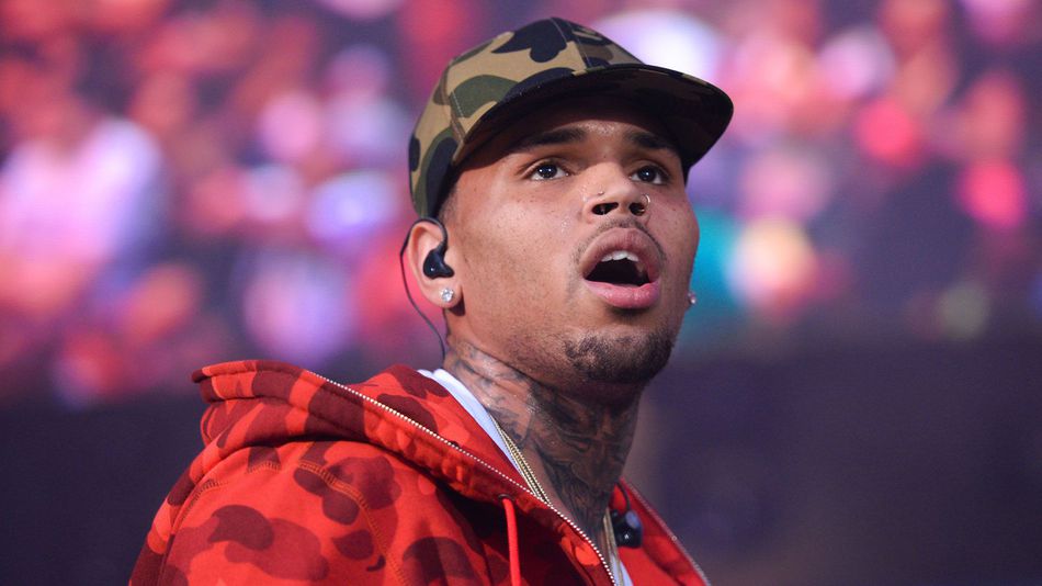 Rapper Chris Brown performing at the 2015 Hot 97 Summer Jam