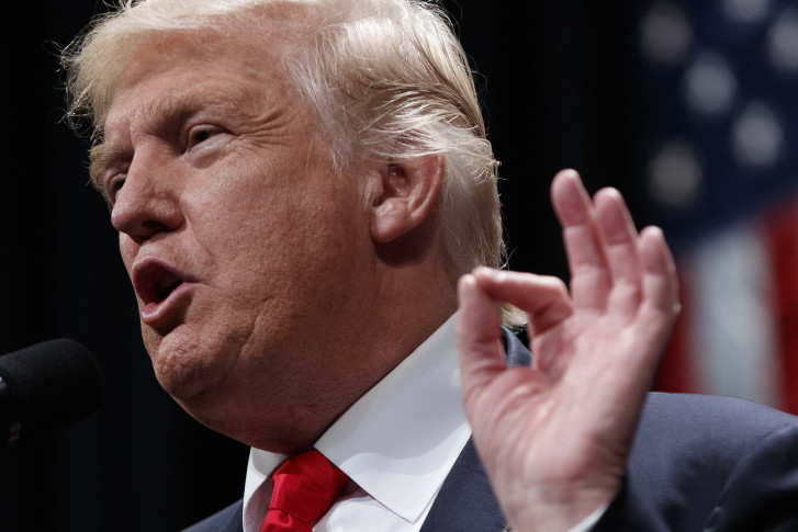 Republican presidential candidate Donald Trump speaks during a campaign rally Wednesday Sept. 21 2016 in Toledo Ohio