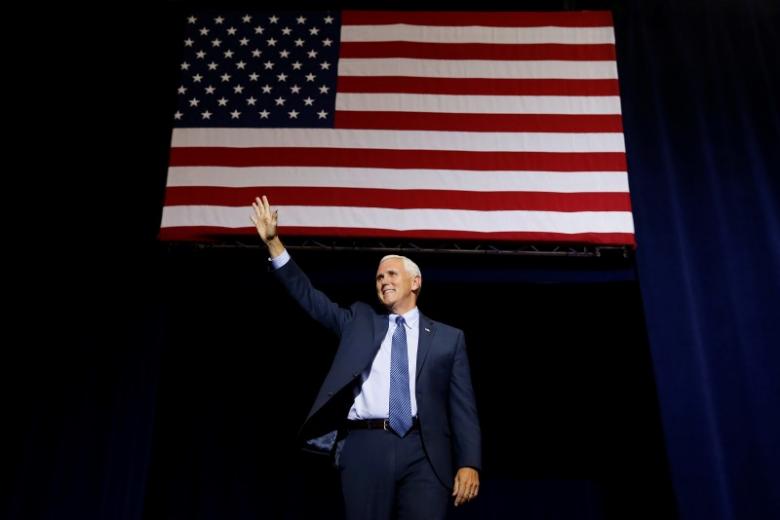 Republican vice presidential nominee Mike Pence speaks at a campaign rally in Phoenix Arizona U.S