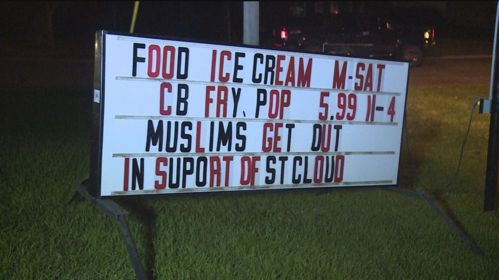 Restaurant sign draws protest