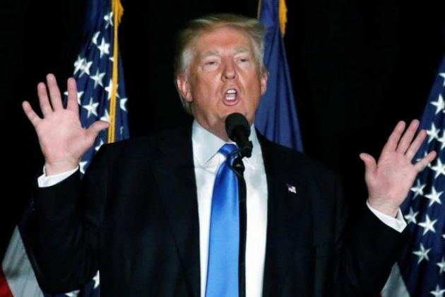 Republican presidential nominee Donald Trump speaks at a campaign rally in Manchester New Hampshire U.S