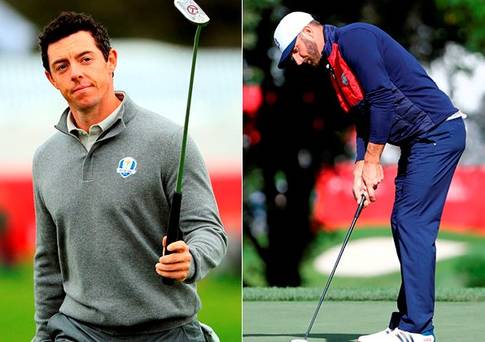 Rory Mc Ilroy was on the putting green when Dustin Johnson interrupted his practice session