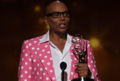 RuPaul accepts the Emmy