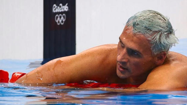 Ryan Lochte reacts after the Men's 200m Individual Medley Final in Rio de Janeiro Brazil on Aug. 8