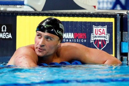 Ryan Lochte reacts after the men's freestyle 200m finals in the U.S. Olympic swimming team trials at Century Link Center in Omaha Nebraska