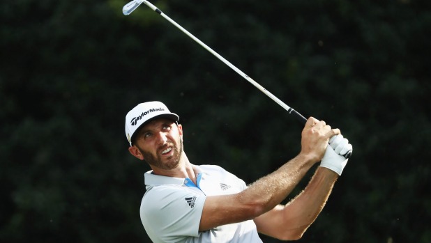 SAM GREENWOOD  GETTY IMAGES 
 
   Dustin Johnson is tied for the lead after the opening round at East Lake