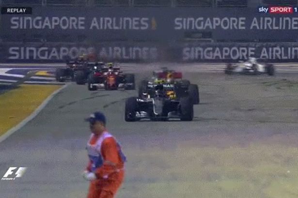 Formula 1 marshal dodges death