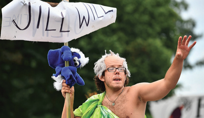 STEIN’S SUPPORTER AT RALLY — Many Sander’s supporters switch to support the Green Party nominee Jill Stein