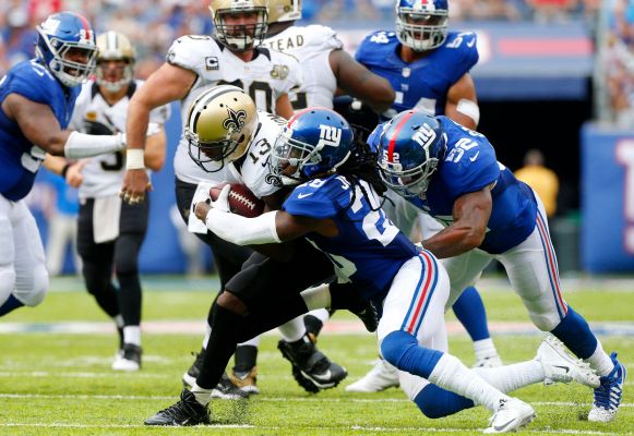 Janoris Jenkins of the New York Giants tackles