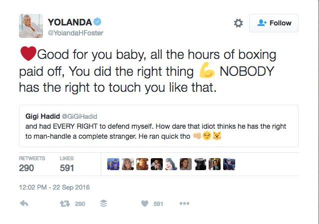 Gigi Hadid Defends Aggressive Actions Against Unknown Man Who Lifted Her Up