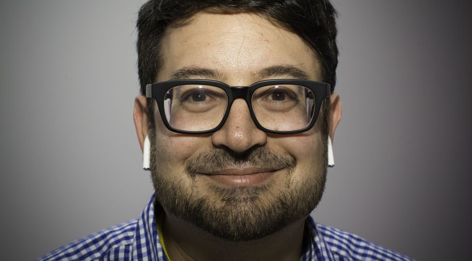 Scott Stein rocking the Air Pods this week while covering Apple's event.               James Martin  CNET