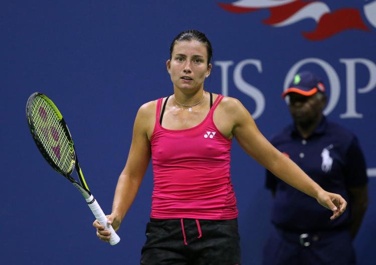 Sevastova rolls her ankle in the match