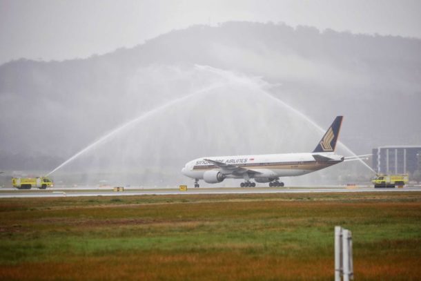 SingaporeAir's Canberra arrival ABC News Matt Roberts