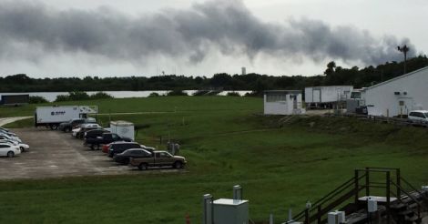 Blast at SpaceX rocket launch pad at Cape Canaveral, Florida