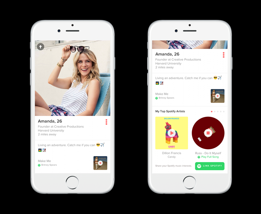 Spotify swipes right on Tinder