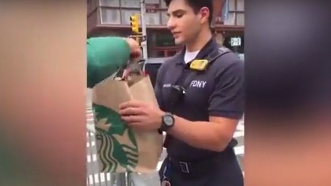 Man gives officers free Starbucks