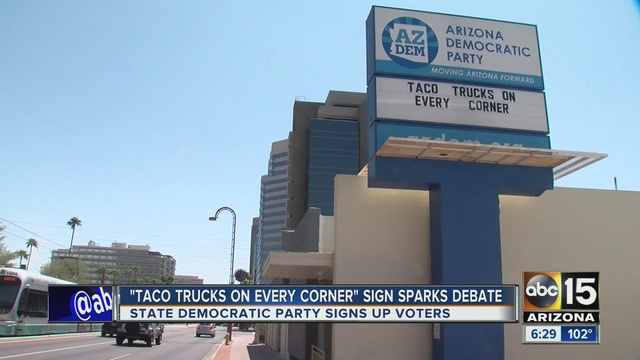 State Democratic Party signs up voters.                      KNXV