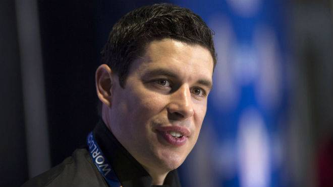 Team Canada's Sidney Crosby attends a media availabilityfor the World Cup of Hockey in Toronto on Thursday