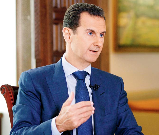 Assad said US airstrikes on Syrian troops “were definitely intentional” lasting for an hour and blamed the country for the collapse of the ceasefire deal. Pic  AP