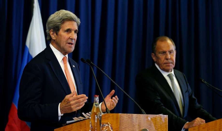 U.S. Secretary of State John Kerry and Russian Foreign Minister Sergey Lavrov hold a press conference following their meeting in Geneva where they discussed the crisis in Syria Friday Sept. 9 2016